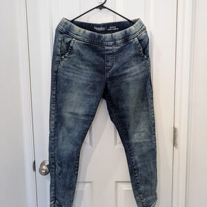 Signature Blue Jeggings with Elastic Waistband and Tapered Fit